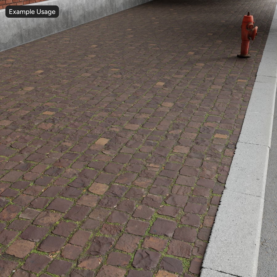 Mossy Cobblestone Floor Texture, Umber