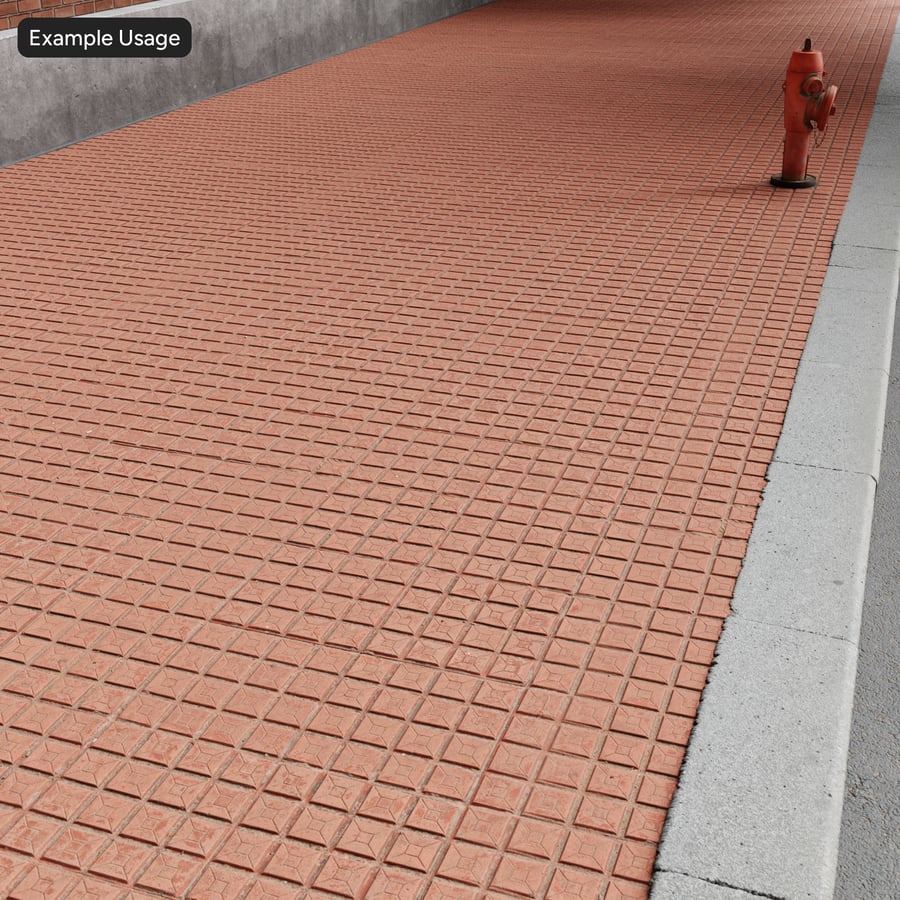 Pavimentazione decorativa quadrata usurata, rosso