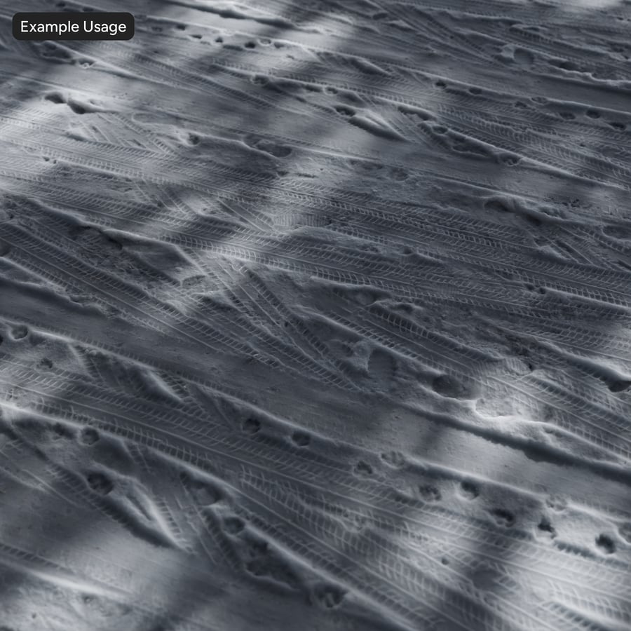 Footprint and Tire Track Snow Texture