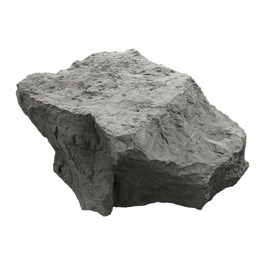 Cool Toned Jagged Pointy Large Rock Boulder Model