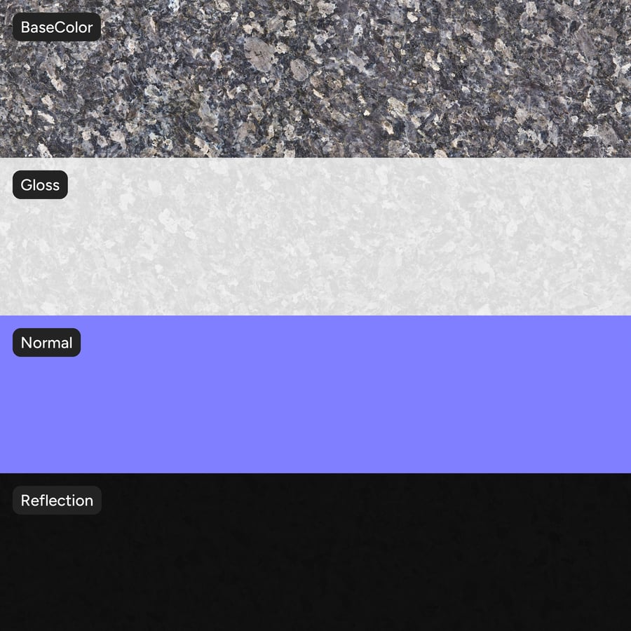 Polished Granite Stone Texture, Stormy Grey