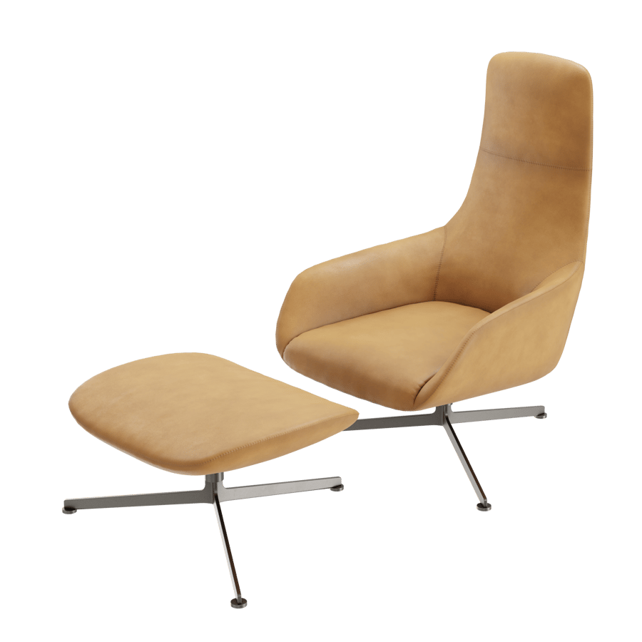 Carlos High Back Armchair Model, Brown