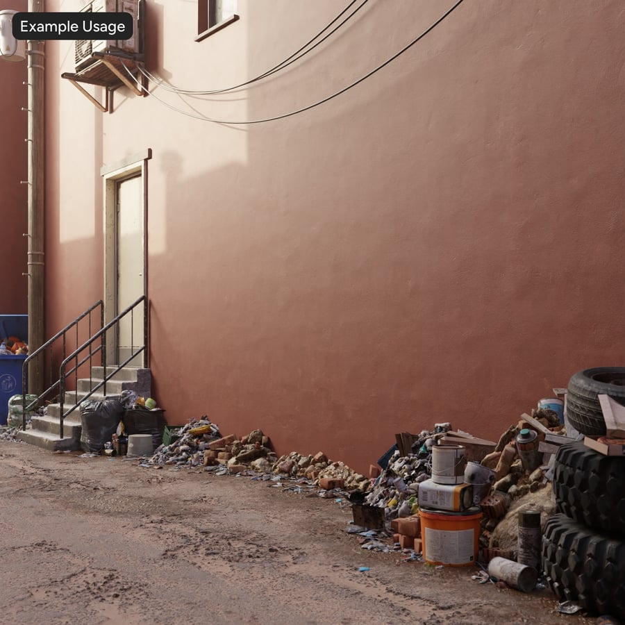 Geschilderd pleisterwerk, rood