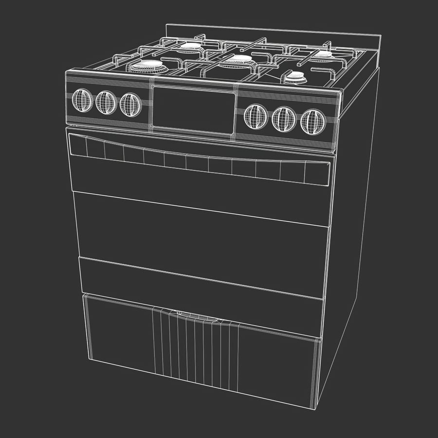 Forno e fogão a gás em aço inoxidável Modelo