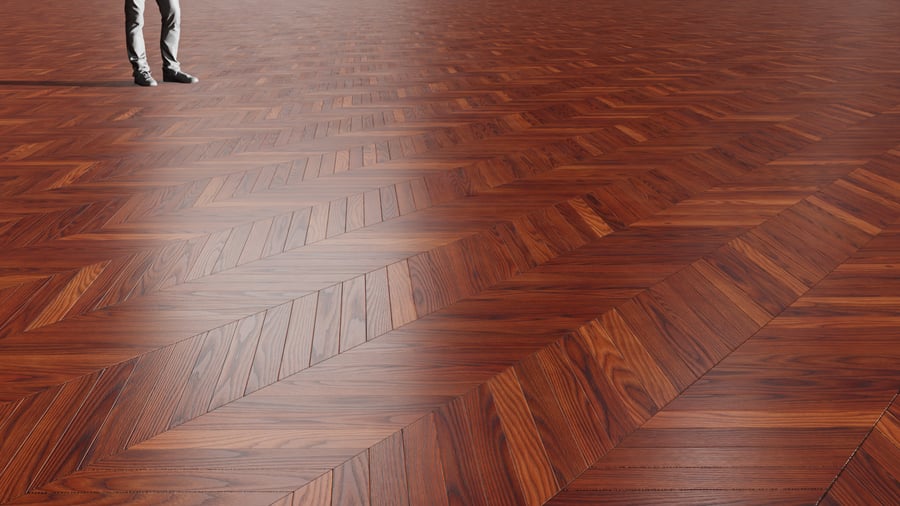 Deep Ginger Chevron Pattern Ash Wood Flooring Texture