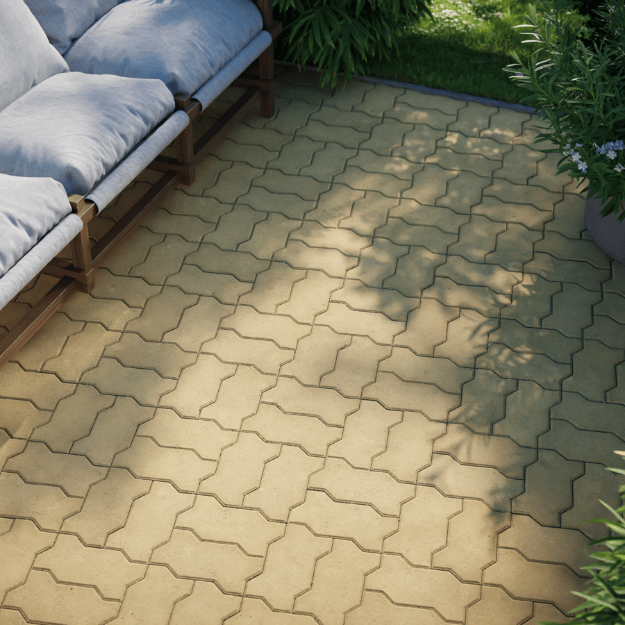 Basketweave Zigzag Concrete Paving Texture, Yellow