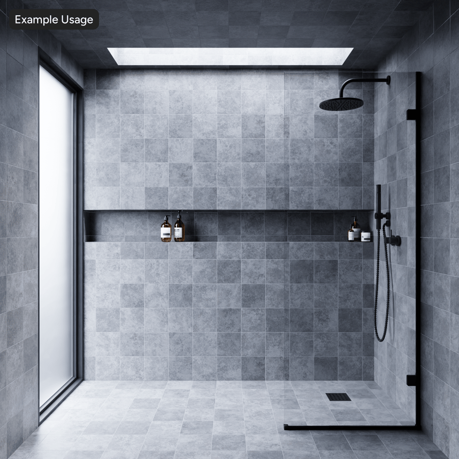 Piastrella quadrata in ceramica opaca, grigio nebbia