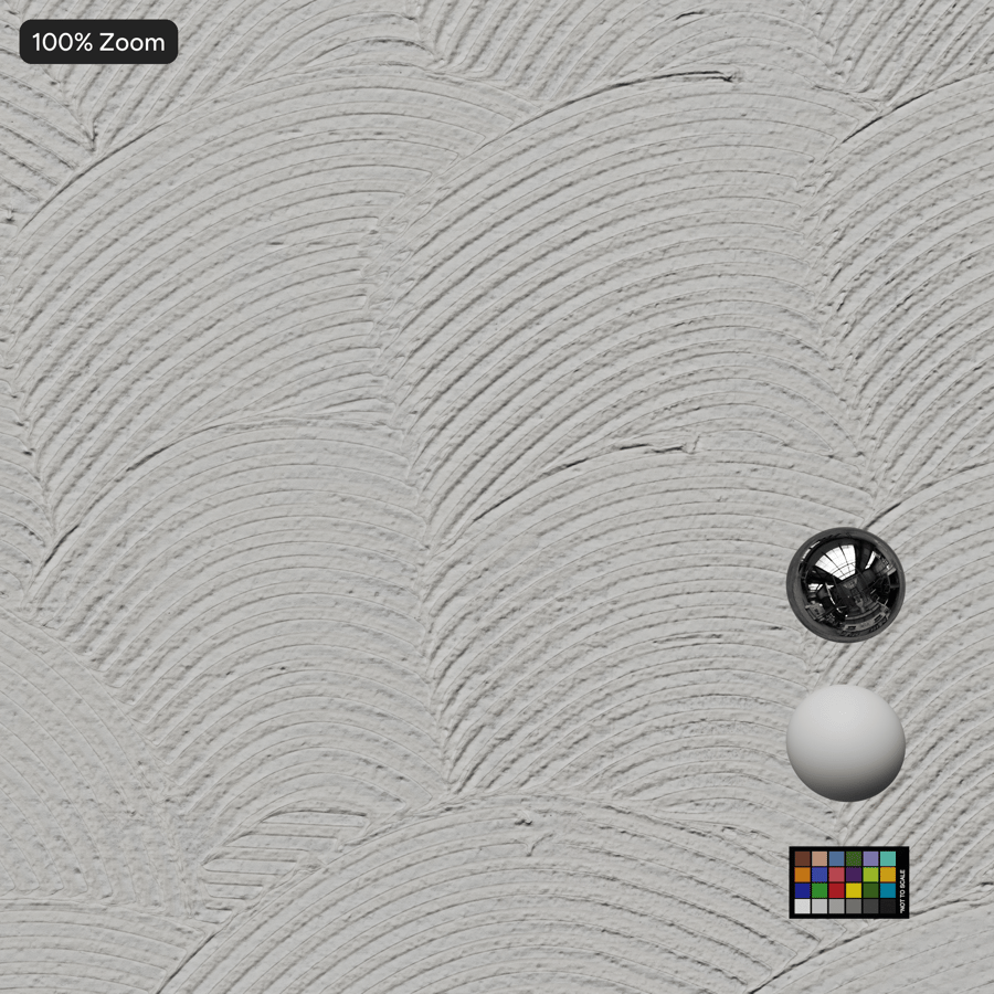 Gips wandbekleding met waaierpatroon, wit