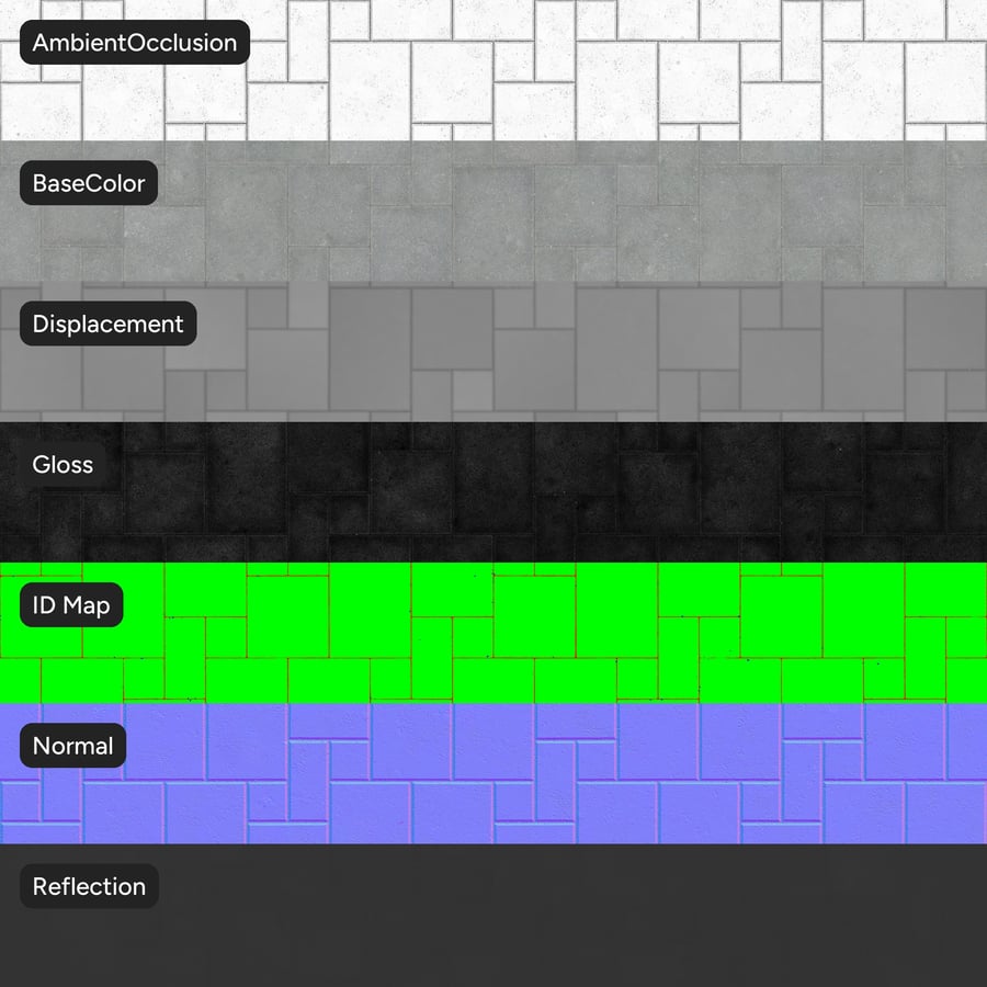 Modular Paver Texture, Grey