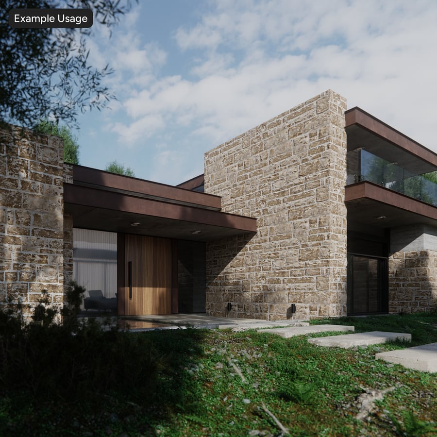 Họa tiết tường đá vụn phong hóa, màu be ấm