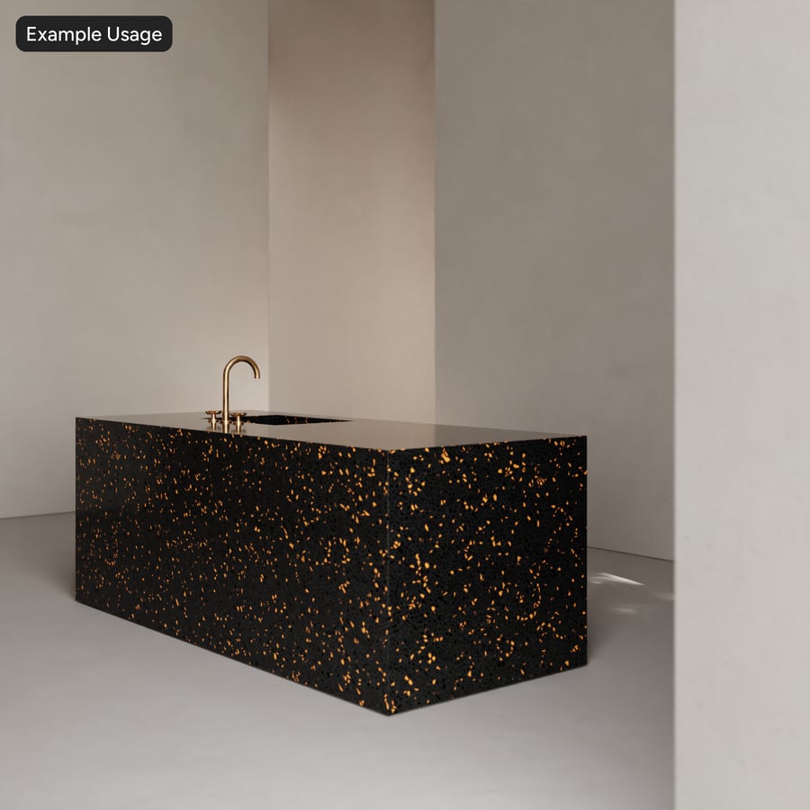 Polished Marble Stone Texture, Black & Metallic Orange