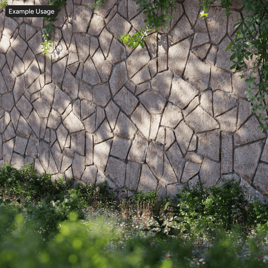 Irregular Rubble Stone Wall Texture, Cream Tan