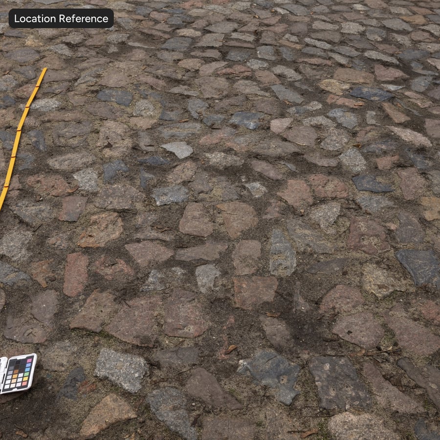Worn Cobblestone Sidewalk Texture