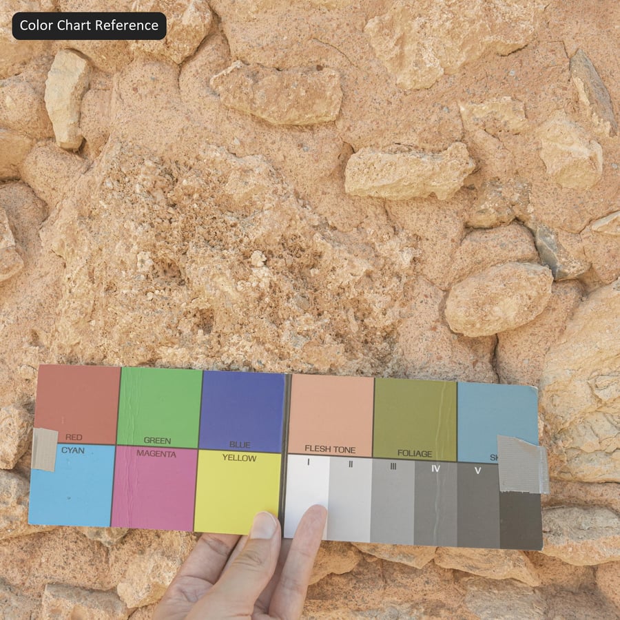 旧瓦砾石墙纹理，黄色