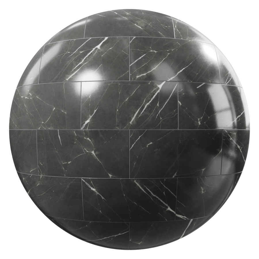 Honed Brick Bond Tiles Grigio Collemandina Marble Texture, Black