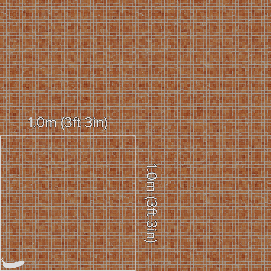 Square Mosaic Terracotta Tile Texture