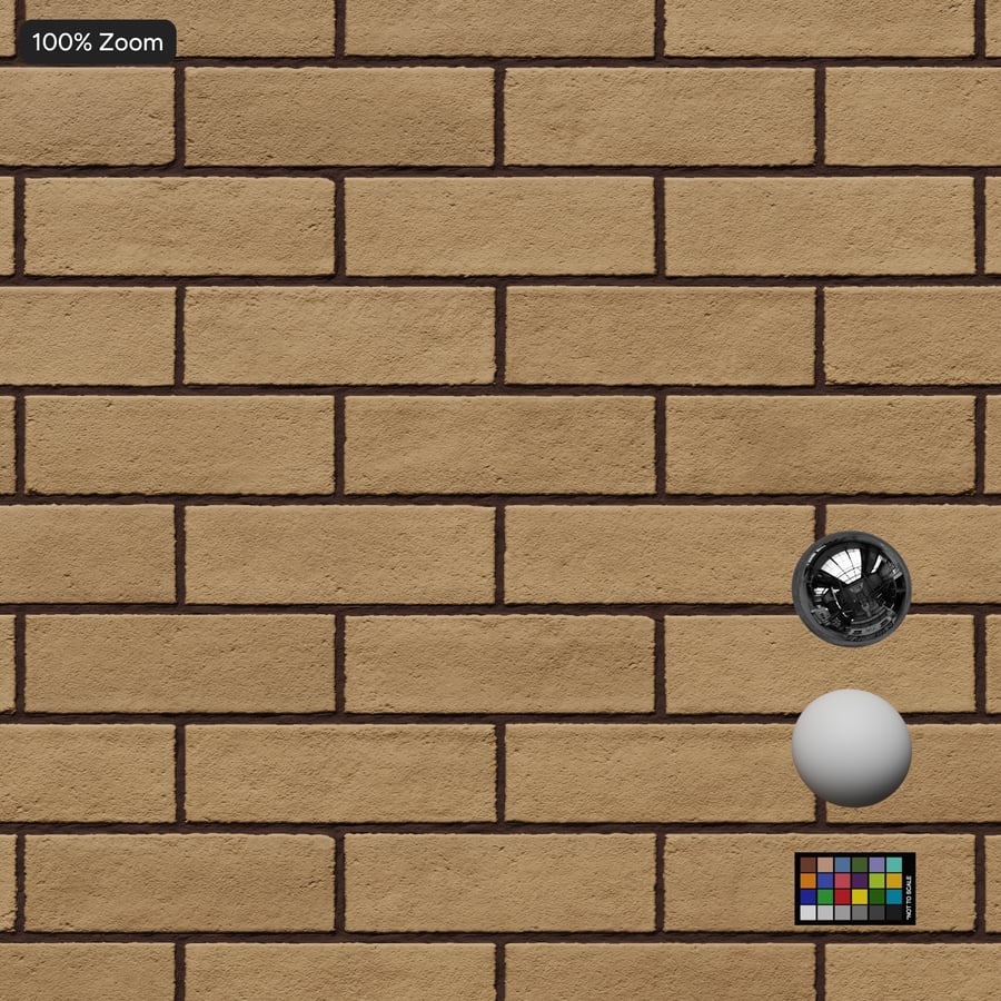 Running Bond Brick Wall Texture, Tan