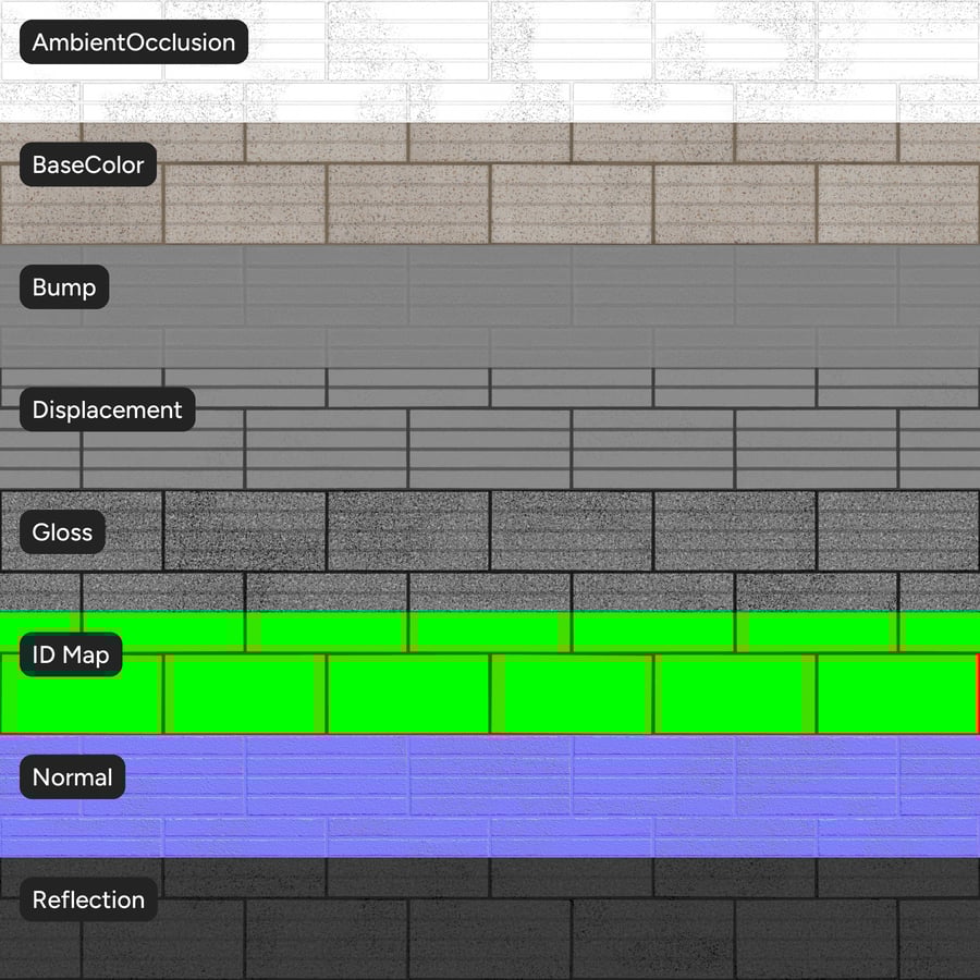 Scored Running Concrete Block Wall Texture, Beige