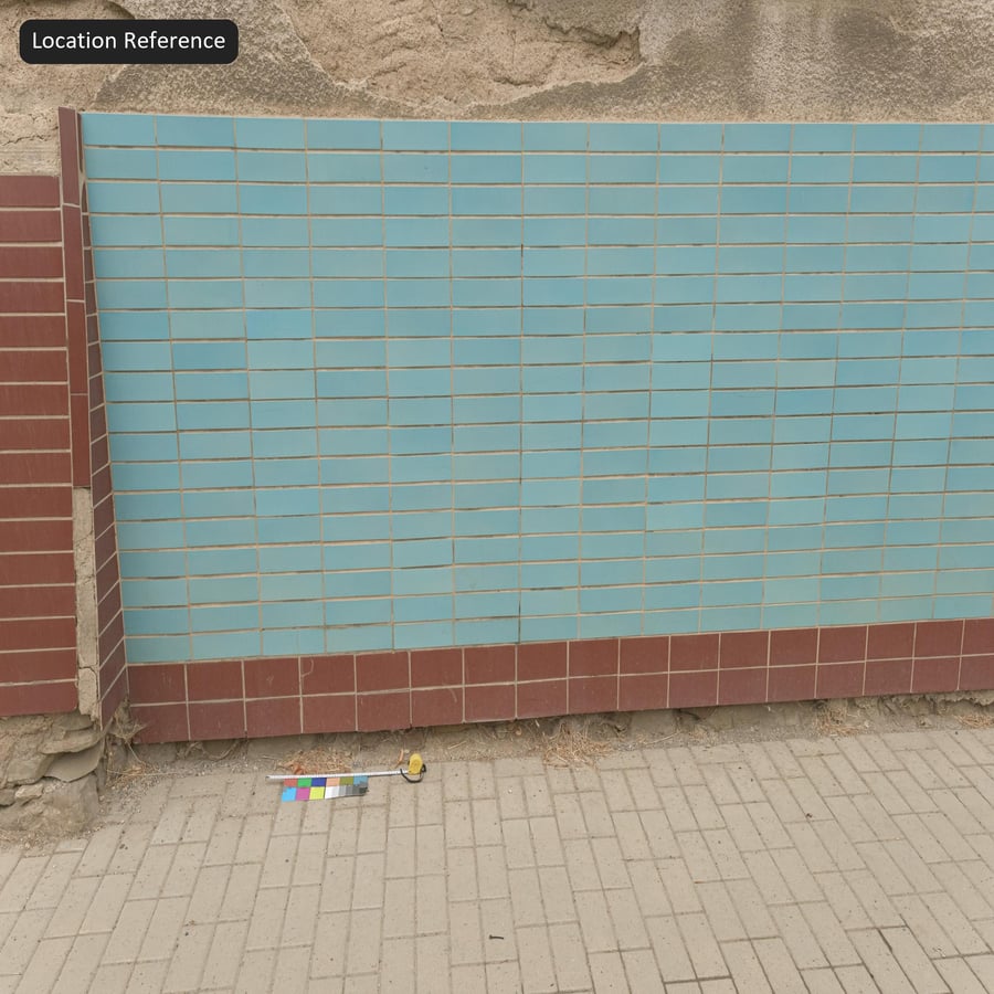 Rectangular Matte Ceramic Tile Texture, Teal Blue