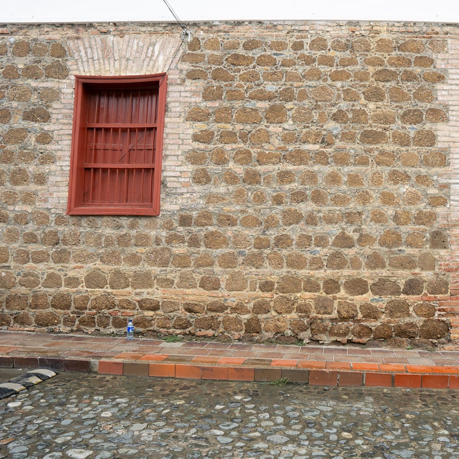 Plastered Cobblestone Wall Texture, Beige