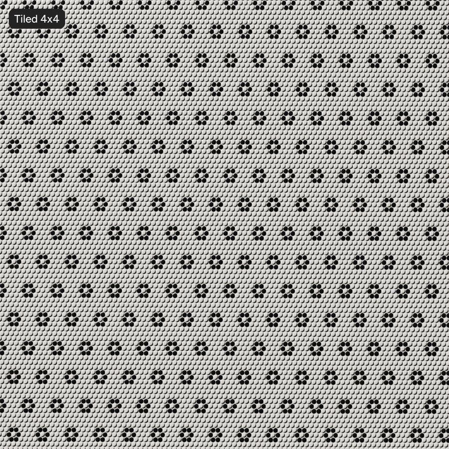 Penny Round Ceramic Glossy Tile Texture, Flower