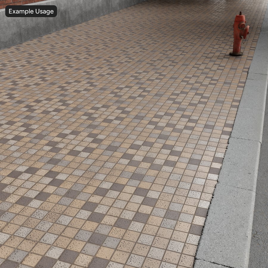 Mixed Color Tile Paver Texture