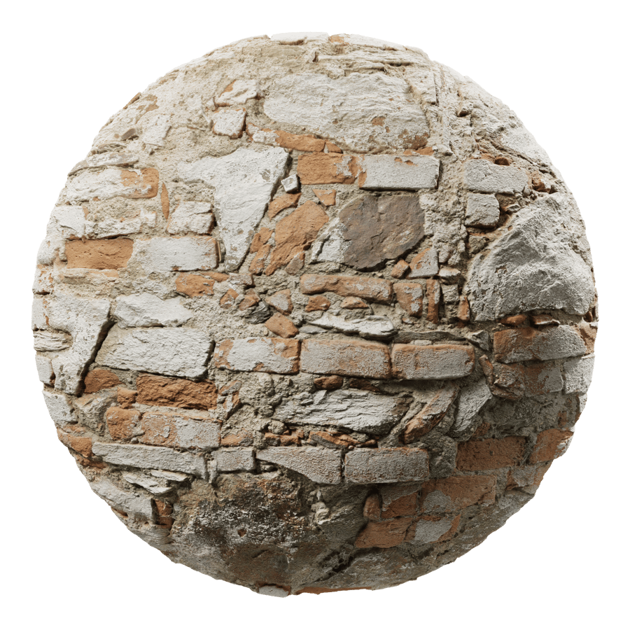 Worn Plaster on Brick Wall Texture