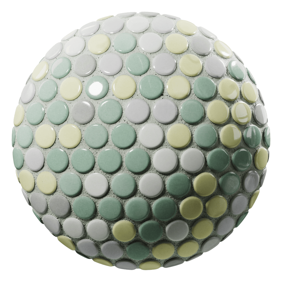 Blend Pattern Penny Round Tile Texture, Green