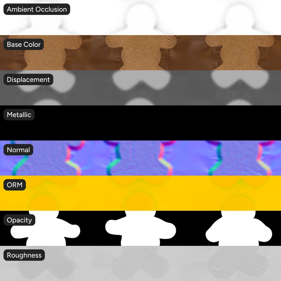 Large Gingerbread Cookie Front Texture