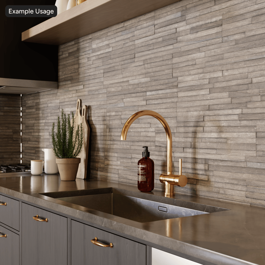 Texture murale en pierre lisse Ledger, Taupe