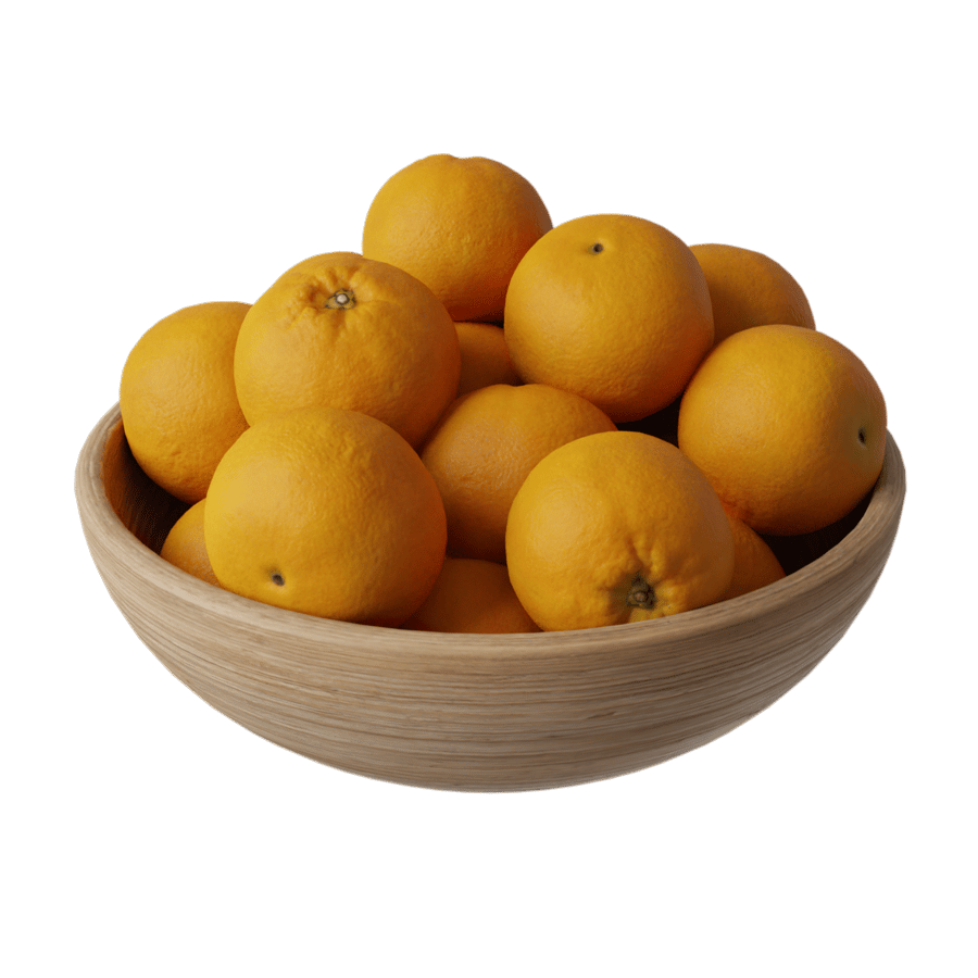 Orange Fruit Bowl Food Model