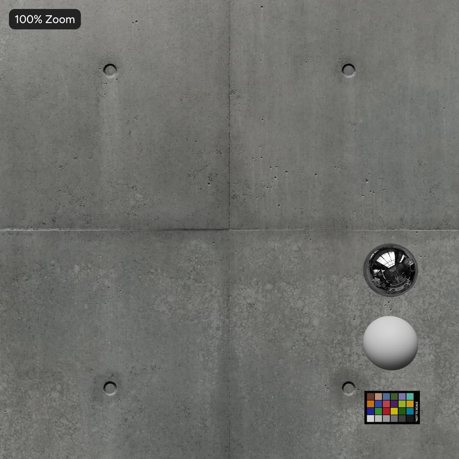 Polished Panel with Tie Hole Concrete Texture