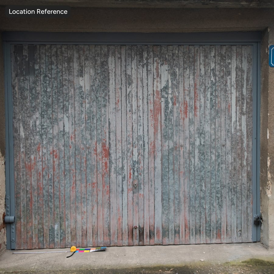 Verroeste, geschilderde metalen poorttextuur