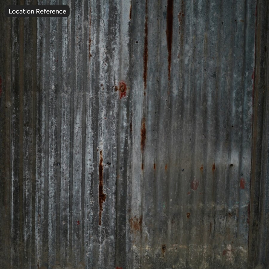 Rusted Metal Corrugated Texture, Steek