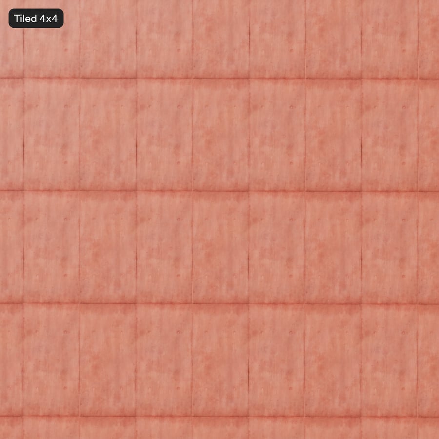 Weathered Matte Panel with Tie Hole Concrete Texture, Red