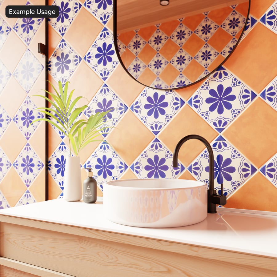 Diamond Talavera Ceramic Patterned Tile Texture