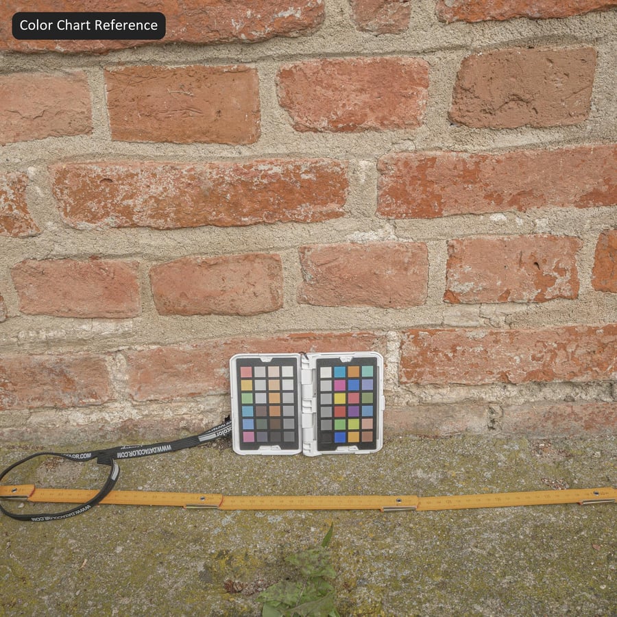 Worn Running Bond Brick Wall Texture, Red