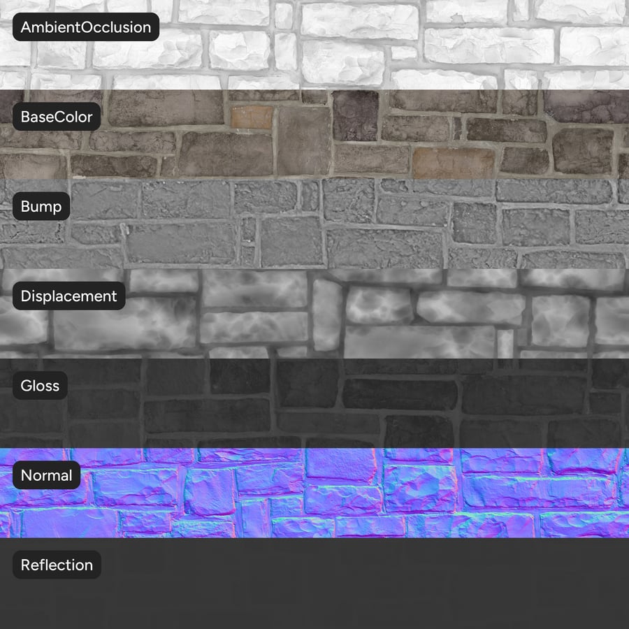 Ledger Stone Wall Texture, Mixed Gray