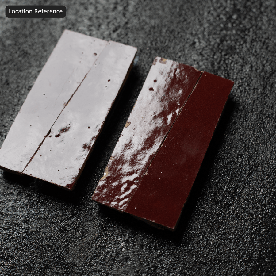 Staplad trapetsformad Zellige Glansig Kakelstruktur, Röd