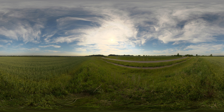 Streaky High Cloud Afternoon Field Outdoor Sky HDRI