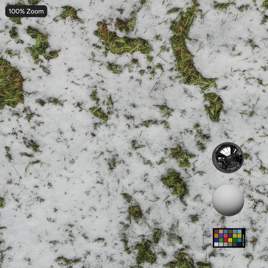 Tjock snö på gräs Textur