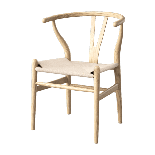 Replica in legno della sedia a forcella Hans Wegner CH24 Modello