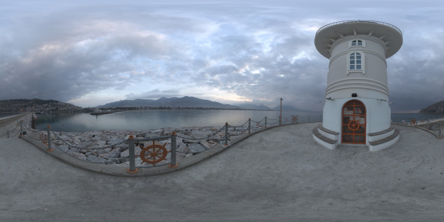 Lightly Overcast Afternoon Alanya Lighthouse Outdoor Sky HDRI