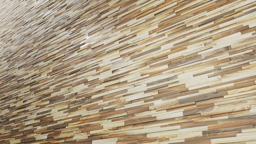 Teak Mosaic Wood Paneling Texture