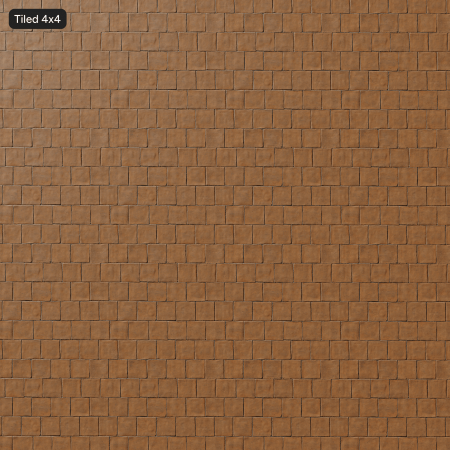 Old Terracotta Matte Tile Texture, Orange