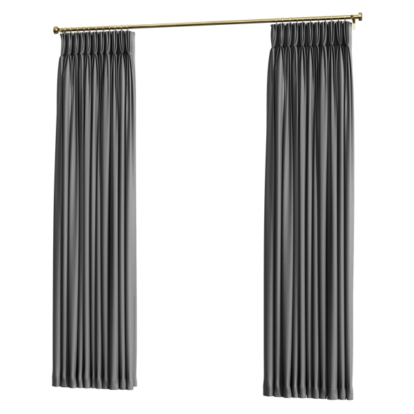 Pinch Pleat Open Curtains Model, Gray