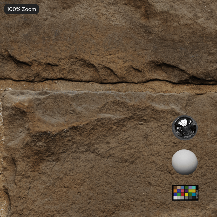 Stained Old Running Bond Stone Block Wall Texture