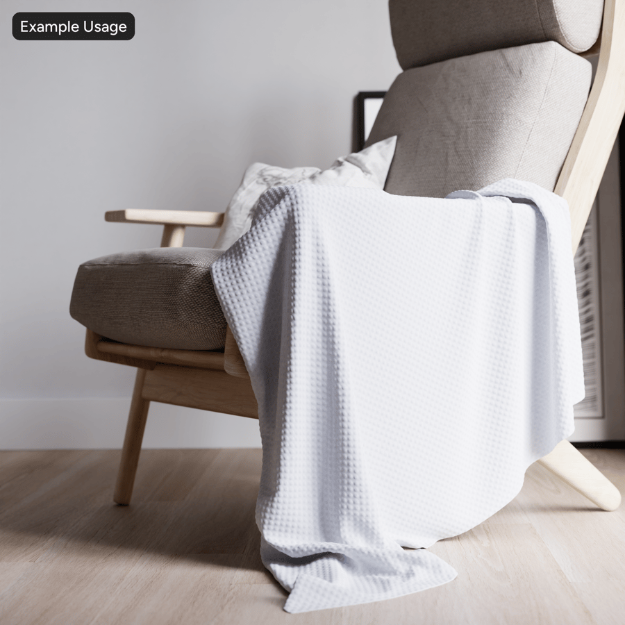 Bubble Fleece tygstruktur, vit