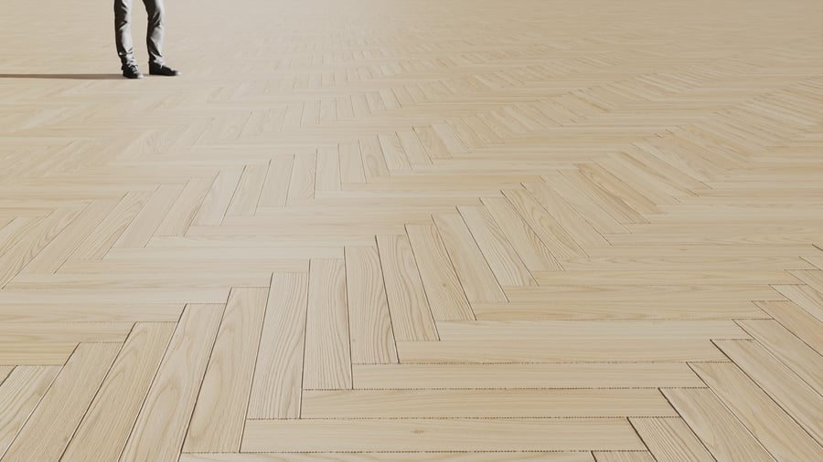 Herringbone Pattern Ash Wood Flooring Texture, Super White