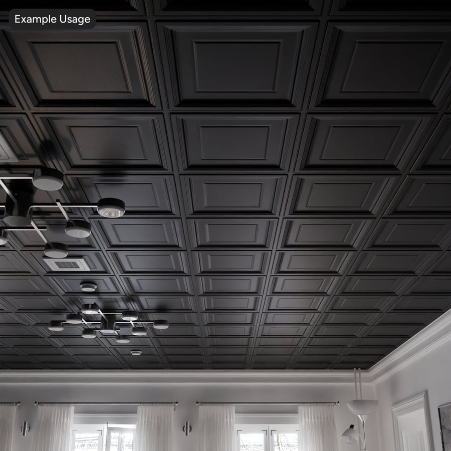 Texture de plafond en dalles de vinyle gaufrées, gris